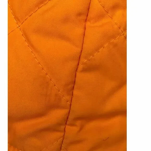 J McLaughlin Orange Quilted Jacket Belted Snap Front Medium Lightweight - Picture 13 of 14